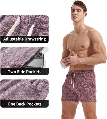 AIMPACT Men's 5"/7" Sweat Shorts Elastic Waist Gym Workout with Pockets in Saudi Arabia