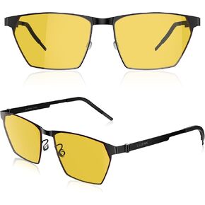 نظارات LUENX للرؤية الليلية، نظارات القيادة الليلية مضادة للوهج HD نايلون عدسة حماية من الأشعة فوق البنفسجية 400 نظارات ليلية للقيادة في الهواء الطلق ورياضة الصيد للجنسين مع حافظة أنيقة in Kuwait