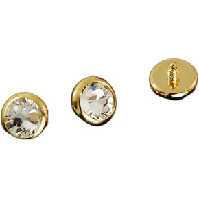 3 Pc 14g 5mm 14K Gold Plated On Surgical Steel with Clear CZ Flat Dermal Heads Top in Saudi Arabia