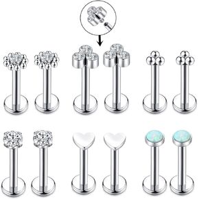16G Monroe Lip Piercing Jewelry Labret Studs Tragus Hoop Earrings Nose Piercing Flat Back Helix Earring in Saudi Arabia