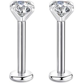 CANDYFANCY 16g 2/3/4mm Cubic Zirconia Triple Forward Helix Ear Cartilage Tragus Studs Earrings Lip Piercing 16 gauge in Saudi Arabia