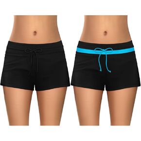 Apoway 2 Packs Womens Boardshorts Swimwear Waistband Swim Board Shorts Summer Swimwear Beach Trunks in Kuwait