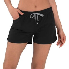 شورت سباحة نسائي من Actleis بعامل حماية من الأشعة فوق البنفسجية 50+، شورت شاطئ سريع الجفاف برباط رياضي صيفي in Kuwait