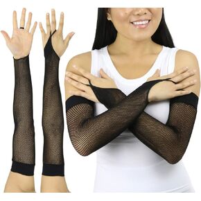 ToBeInStyle Women’s Fashion Fishnet Finger Loop Long Length Novelty Gloves in Kuwait