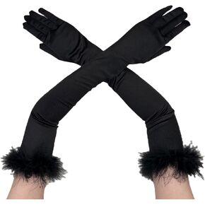 Aniler Women's Long Opera Party 1920s Satin Stretchy Elbow Length Gloves in Kuwait