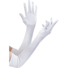 Spooktacular Creations Long Opera Party Gloves 20s Satin Dress Gloves for Women, Silk Gloves Stretchy Adult Size Gloves