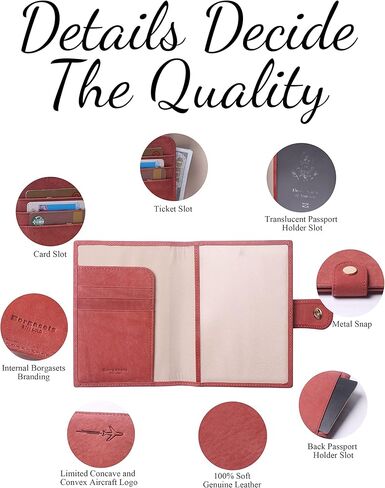 Genuine Leather Passport Case, RFID Passport Cover with Credit Card Holder for Women and Men Family ID Travel in Kuwait