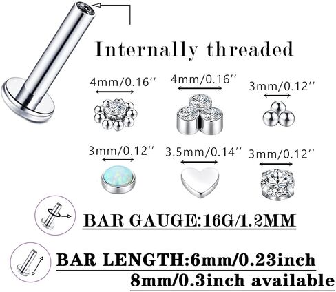 16G Monroe Lip Piercing Jewelry Labret Studs Tragus Hoop Earrings Nose Piercing Flat Back Helix Earring in Saudi Arabia