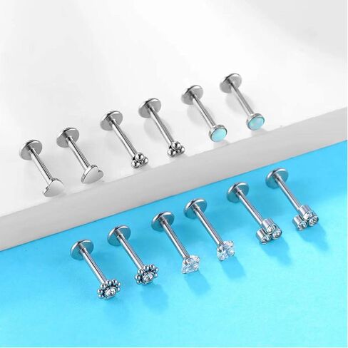 16G Monroe Lip Piercing Jewelry Labret Studs Tragus Hoop Earrings Nose Piercing Flat Back Helix Earring in Saudi Arabia