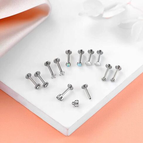 16G Monroe Lip Piercing Jewelry Labret Studs Tragus Hoop Earrings Nose Piercing Flat Back Helix Earring in Saudi Arabia