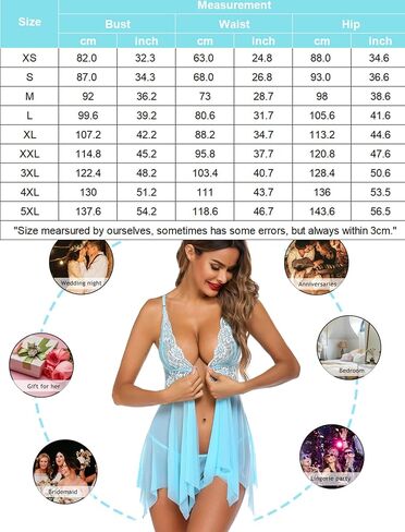 Avidlove Lingerie for Women Lace Babydoll V Neck Nightgown Full Slips Nightwear Strap Chemise Front Clousure Nightdress in Saudi Arabia