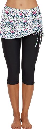Swimming Water Pants Skirted Swim Shorts Cropped Capri Surf Leggings Wetsuit Pants UV Boardshorts for Women in Kuwait