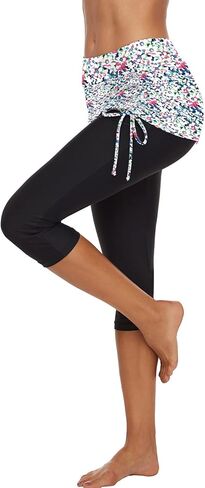 Swimming Water Pants Skirted Swim Shorts Cropped Capri Surf Leggings Wetsuit Pants UV Boardshorts for Women in Kuwait