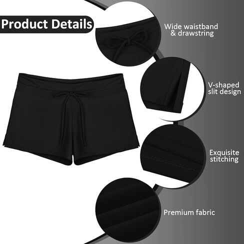 Apoway 2 Packs Womens Boardshorts Swimwear Waistband Swim Board Shorts Summer Swimwear Beach Trunks in Kuwait