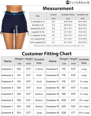 Lecieldusoir Women's Swim Shorts High Waisted Bathing Suit Bottoms Adjustable Tie Swimwear Boy Short Swimsuit Board Shorts in Kuwait