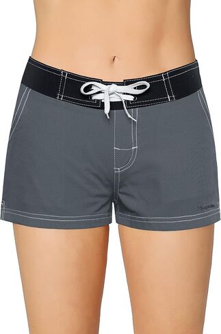 Meegsking Women Quick Dry Swimwear Trunks Sports Board Shorts with Soft Briefs Inner Lining in Saudi Arabia