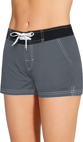 Meegsking Women Quick Dry Swimwear Trunks Sports Board Shorts with Soft Briefs Inner Lining in Saudi Arabia