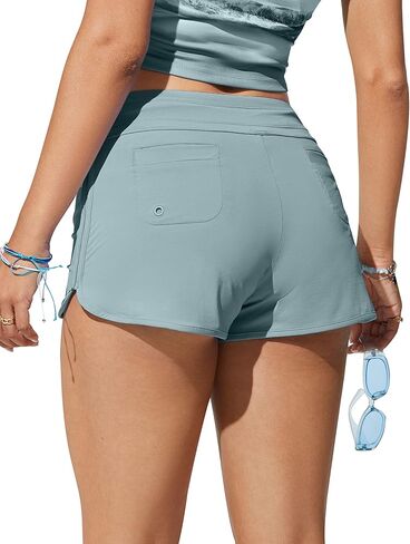 شورت سباحة نسائي من CRZ YOGA مقاس 7.62 سم ​​- شورت شاطئ سريع الجفاف، ملابس سباحة دولفين، شورت سباحة مع بطانة شبكية in Kuwait