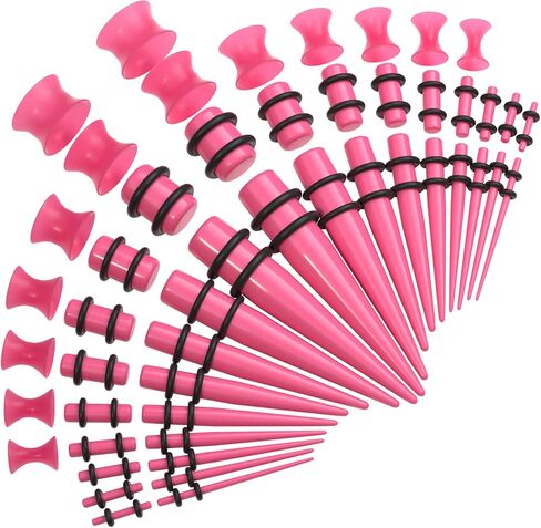 طقم قياس الأذن 50 قطعة من XSNA 14G-00G | طقم تمديد الأذن، سدادات الأنفاق، مجموعة ثقب المجوهرات in Saudi Arabia