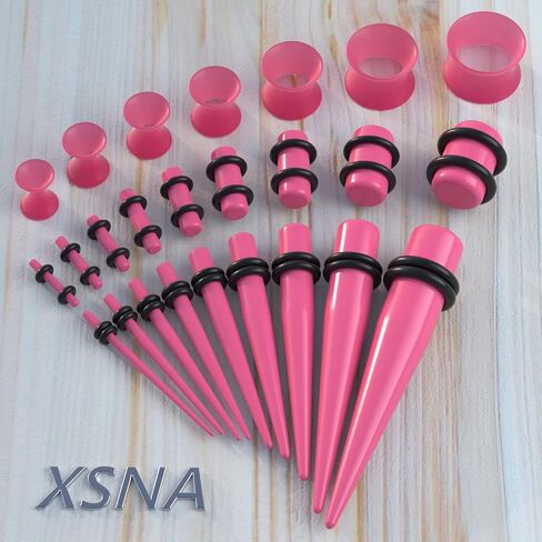 طقم قياس الأذن 50 قطعة من XSNA 14G-00G | طقم تمديد الأذن، سدادات الأنفاق، مجموعة ثقب المجوهرات in Saudi Arabia
