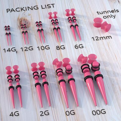 طقم قياس الأذن 50 قطعة من XSNA 14G-00G | طقم تمديد الأذن، سدادات الأنفاق، مجموعة ثقب المجوهرات in Saudi Arabia
