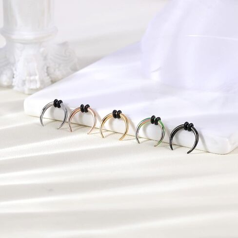 ZS 9Pcs 14G 16G Pincher Tapers Septum Rings, Stainless Steel Buffalo Horseshoe Stretcher Expander Piercing for Stretching Pierced Nose Ear Gauge in Saudi Arabia