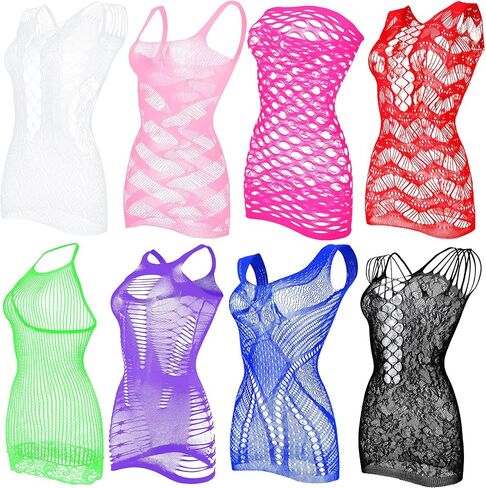 Geyoga 8 Pieces Fishnet Dress for Women Lingerie for Women Fishnet Dress Women Lingerie Fishnet for Women Favor in Kuwait