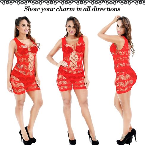 Geyoga 8 Pieces Fishnet Dress for Women Lingerie for Women Fishnet Dress Women Lingerie Fishnet for Women Favor in Kuwait