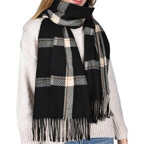 FURTALK Winter Scarf for Women Shawl Cashmere Feel Tassel Plaid Large Oversized Scarves Wraps