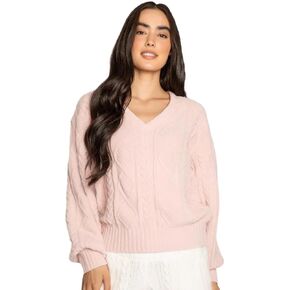 PJ Salvage Women's Loungewear Cable Crew Lounge Long Sleeve Top