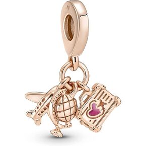 PANDORA Airplane, Globe & Suitcase Triple Dangle Charm in Saudi Arabia