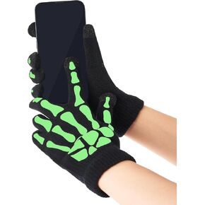 قفازات هيكل عظمي Spooktacular Creations مع شاشة تعمل باللمس، قفازات هيكل عظمي قصيرة تتوهج في الظلام للبالغين والأطفال، ملحقات أزياء الهالوين، والحفلات التنكرية in Saudi Arabia