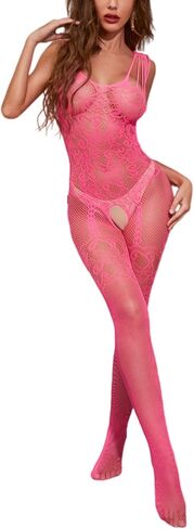 MissDaisy-Women's Sexy Mesh BodyStocking Fishnet Lingerie Bodysuits One Piece Jumpsuit Underwear Nightwear in Saudi Arabia