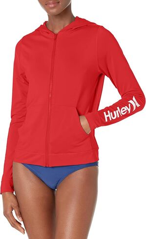سترة Hurley النسائية ذات القلنسوة القياسية بسحاب Rashguard in Kuwait