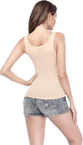 Camisoles for Women with Built in Bra,Basic Yoga Top Layering Tank Top Padded Bra Undershirt(S-3XL) in Saudi Arabia