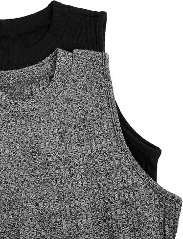 Floerns Women's 2 Piece Sleeveless Rib Knit Round Neck Camisole Tank Top in Kuwait