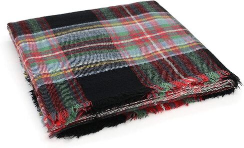 Trendy Women's Cozy Warm Winter Fall Blanket Scarf Stylish Soft Chunky Checked Giant Scarves Shawl Cape in Kuwait