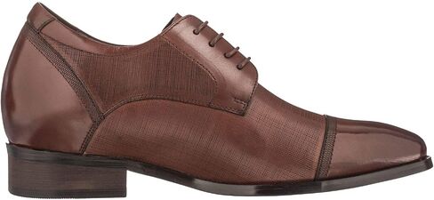 CALTO Men's Invisible Height Increasing Elevator Shoes - Premium Leather Lace-up Formal Oxfords - 3.2 Inches Taller in Saudi Arabia