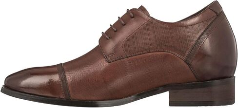 CALTO Men's Invisible Height Increasing Elevator Shoes - Premium Leather Lace-up Formal Oxfords - 3.2 Inches Taller in Saudi Arabia