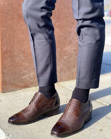 CALTO Men's Invisible Height Increasing Elevator Shoes - Premium Leather Lace-up Formal Oxfords - 3.2 Inches Taller in Saudi Arabia