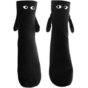 Novelty Couple Holding Hands Socks, Funny Women Men Magnetic Mid-Tube Socks for for Couples Friends Sisters Lovers
