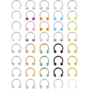 D.Bella 16G 18G 20G Horseshoe Septum Rings Surgical Steel Nose Piercing Jewelry Cartilage Helix Tragus Earring Hoop Eyebrow Lip Retainer for Women Men 6mm 8mm 10mm 12mm in Kuwait