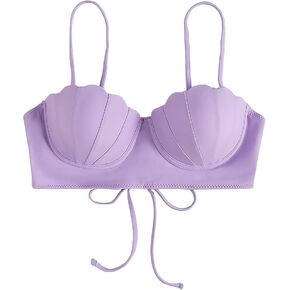 BriaPa Bikini Sets Mermaid Tops Swimsuit for Women Seashell Adjustable Back Strappy Swimsuit Bathing Suits