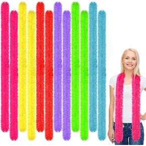 Xtinmee 12 Pcs 5 ft Feather Boas Artificial Fluffy Boas Decoration Feather Scarf for Women Girl Halloween Tea Party (Multicolor) in Saudi Arabia