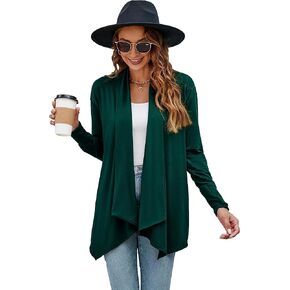 Naggoo Women's Draped Open Front Cardigans Casual Lightweight Long Sleeve Duster Cardigan in Kuwait