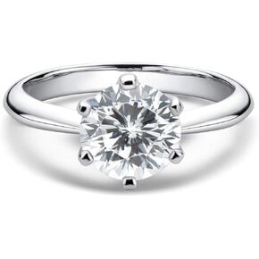 WOAINI 0.5-3 Carat Moissanite Ring, Platinum Plated Sterling Silver Round Cut Solitaire Ring for Women, Engagement, Promise, Wedding in Saudi Arabia