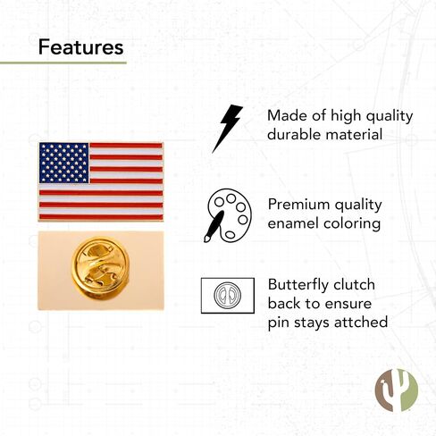 الولايات المتحدة الأمريكية الأمريكية الأمريكية مستطيلة العلم دبوس مينا مصنوعة من معدن قبعة تذكارية للرجال والنساء وطنية أمريكية (دبوس مستطيل) in Saudi Arabia