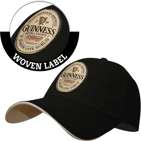 قبعة رسمية من Guinness Merchandise English Label (قابلة للتعديل)، أسود in Saudi Arabia