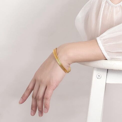 Minimalist Original 925 Sterling Silver Banglest Women DIY Stackable 1/2/3 ..Countless Set Bracelet 2MM Thick Diameter 60 mm -65 mm -68 mm Jewelry Gift Wife Girls Her in Kuwait