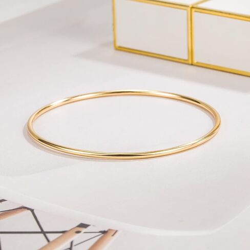 Minimalist Original 925 Sterling Silver Banglest Women DIY Stackable 1/2/3 ..Countless Set Bracelet 2MM Thick Diameter 60 mm -65 mm -68 mm Jewelry Gift Wife Girls Her in Kuwait